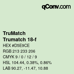 Color code: TruMatch - Trumatch 18-f | qconv.com