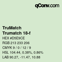 Code couleur: TruMatch - Trumatch 18-f | qconv.com