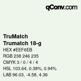 Color code: TruMatch - Trumatch 18-g | qconv.com