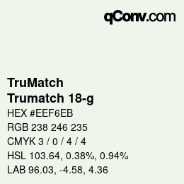 Code couleur: TruMatch - Trumatch 18-g | qconv.com