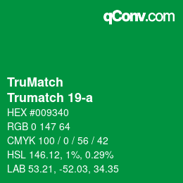 Code couleur: TruMatch - Trumatch 19-a | qconv.com