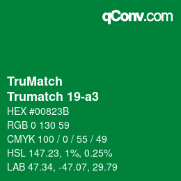 Code couleur: TruMatch - Trumatch 19-a3 | qconv.com