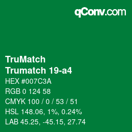 Code couleur: TruMatch - Trumatch 19-a4 | qconv.com