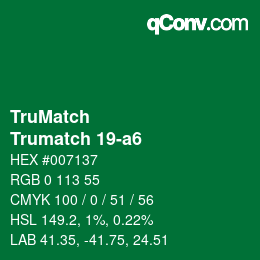 Code couleur: TruMatch - Trumatch 19-a6 | qconv.com