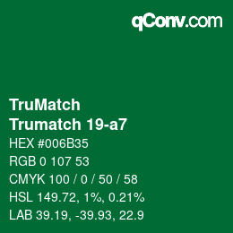 カラーコード: TruMatch - Trumatch 19-a7 | qconv.com