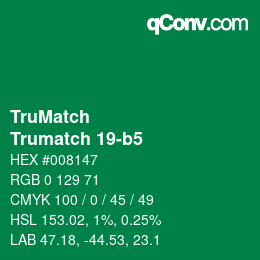 Code couleur: TruMatch - Trumatch 19-b5 | qconv.com