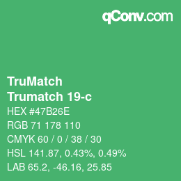 カラーコード: TruMatch - Trumatch 19-c | qconv.com
