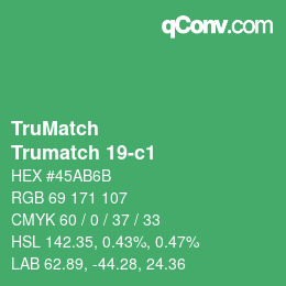 Color code: TruMatch - Trumatch 19-c1 | qconv.com