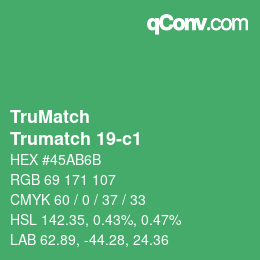 Code couleur: TruMatch - Trumatch 19-c1 | qconv.com
