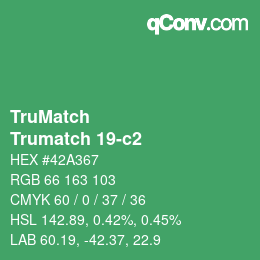 Code couleur: TruMatch - Trumatch 19-c2 | qconv.com