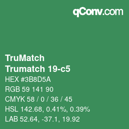 Code couleur: TruMatch - Trumatch 19-c5 | qconv.com