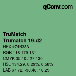 Color code: TruMatch - Trumatch 19-d2 | qconv.com