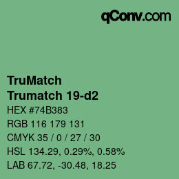 Code couleur: TruMatch - Trumatch 19-d2 | qconv.com
