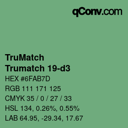 Code couleur: TruMatch - Trumatch 19-d3 | qconv.com