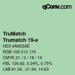 Color code: TruMatch - Trumatch 19-e | qconv.com