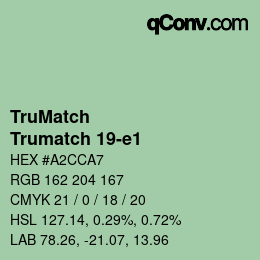 Código de color: TruMatch - Trumatch 19-e1 | qconv.com