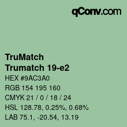 Code couleur: TruMatch - Trumatch 19-e2 | qconv.com