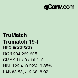 Color code: TruMatch - Trumatch 19-f | qconv.com