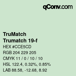 Code couleur: TruMatch - Trumatch 19-f | qconv.com