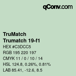 Color code: TruMatch - Trumatch 19-f1 | qconv.com