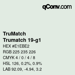 カラーコード: TruMatch - Trumatch 19-g1 | qconv.com