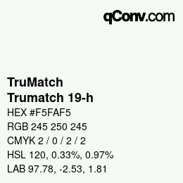 Code couleur: TruMatch - Trumatch 19-h | qconv.com