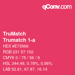 Code couleur: TruMatch - Trumatch 1-a | qconv.com