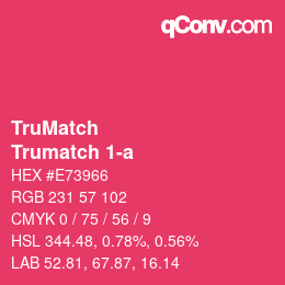 Code couleur: TruMatch - Trumatch 1-a | qconv.com