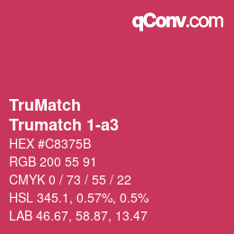 Code couleur: TruMatch - Trumatch 1-a3 | qconv.com