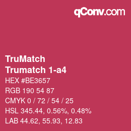 Código de color: TruMatch - Trumatch 1-a4 | qconv.com