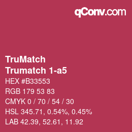 Farbcode: TruMatch - Trumatch 1-a5 | qconv.com