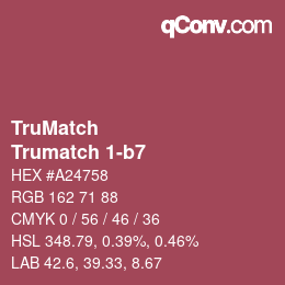 Code couleur: TruMatch - Trumatch 1-b7 | qconv.com