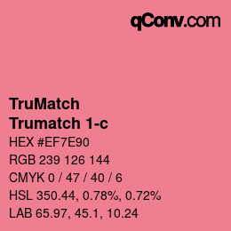 Code couleur: TruMatch - Trumatch 1-c | qconv.com