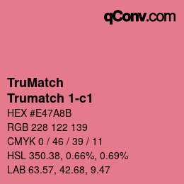 カラーコード: TruMatch - Trumatch 1-c1 | qconv.com