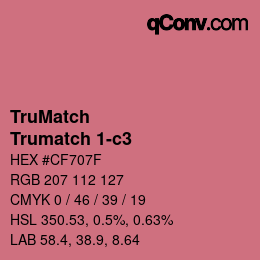 Code couleur: TruMatch - Trumatch 1-c3 | qconv.com