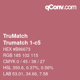 Code couleur: TruMatch - Trumatch 1-c5 | qconv.com