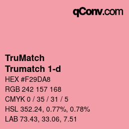 Code couleur: TruMatch - Trumatch 1-d | qconv.com