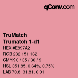 Code couleur: TruMatch - Trumatch 1-d1 | qconv.com