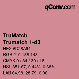 Code couleur: TruMatch - Trumatch 1-d3 | qconv.com