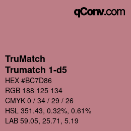 Código de color: TruMatch - Trumatch 1-d5 | qconv.com