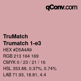 Código de color: TruMatch - Trumatch 1-e3 | qconv.com