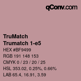 Code couleur: TruMatch - Trumatch 1-e5 | qconv.com