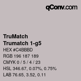 Color code: TruMatch - Trumatch 1-g5 | qconv.com