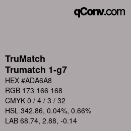 Color code: TruMatch - Trumatch 1-g7 | qconv.com