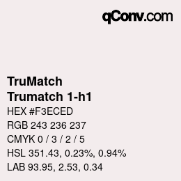 Code couleur: TruMatch - Trumatch 1-h1 | qconv.com