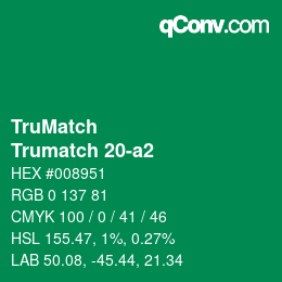 Código de color: TruMatch - Trumatch 20-a2 | qconv.com