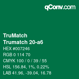 Code couleur: TruMatch - Trumatch 20-a6 | qconv.com