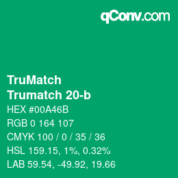 Código de color: TruMatch - Trumatch 20-b | qconv.com