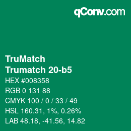 カラーコード: TruMatch - Trumatch 20-b5 | qconv.com