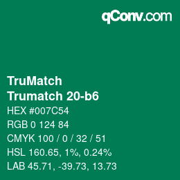 Color code: TruMatch - Trumatch 20-b6 | qconv.com